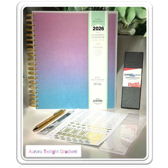 BellaRosaMariaBoutique Exclusive 2026 Planner Set - Aurora Twilight Gradient - Picture 1 of 16